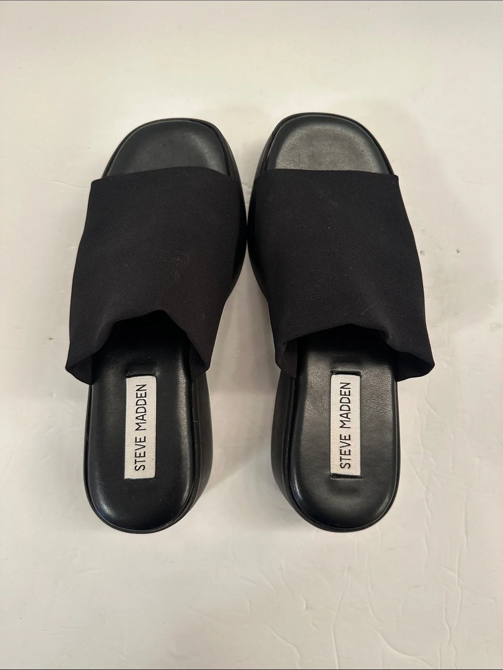 Steve Madden Black Low-Heel Slide Sandals